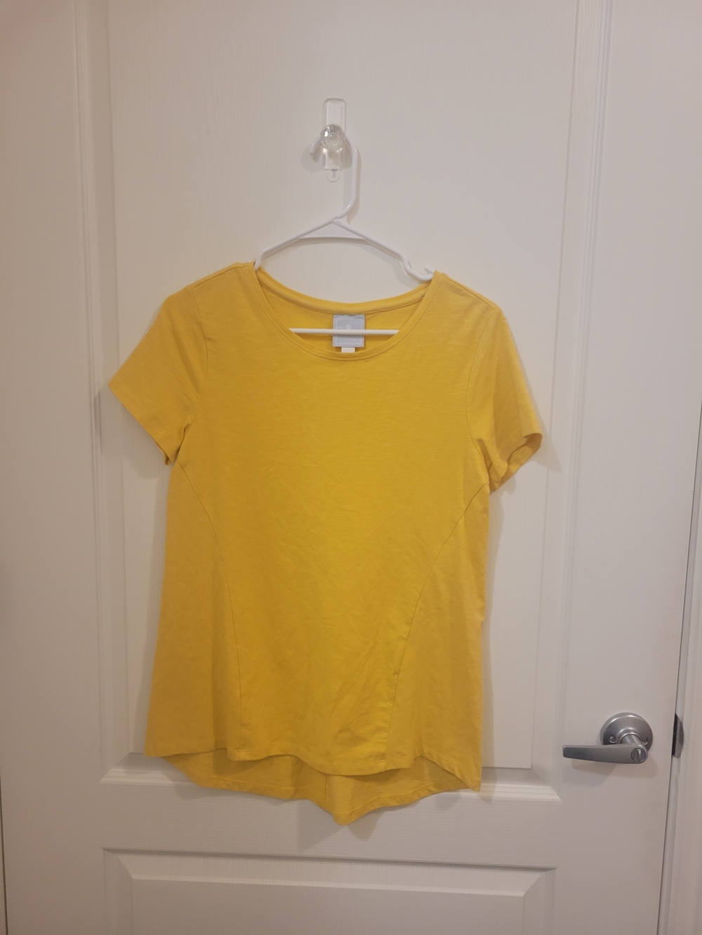 dressbarn Women's Bright Yellow Short Sleeve Tee